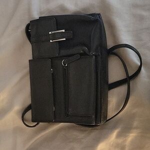 Levenger 100% Leather Small Crossbody Wallet Bag